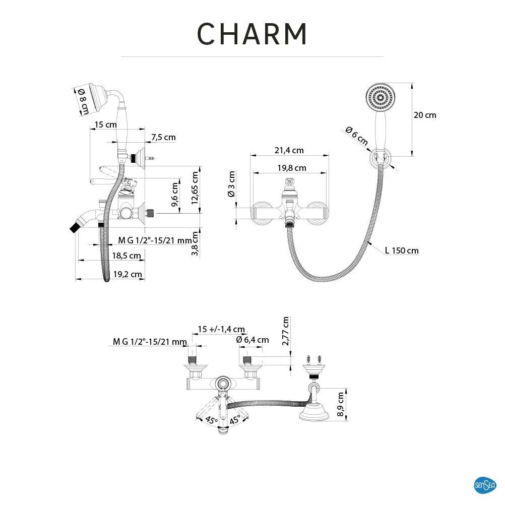 Смеситель для ванны Sensea Charm однорычажный с лейкой и шлангом цвет хром - фото №2