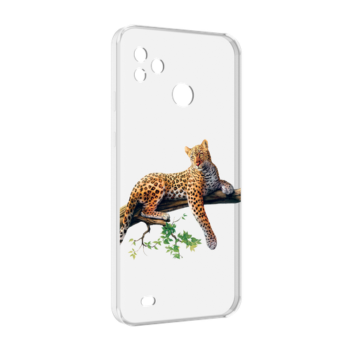 Чехол MyPads леопард-на-дереве детский для Tecno Pop 5 Go задняя-панель-накладка-бампер