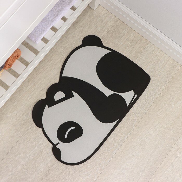 Доляна Коврик для дома Доляна «Панда», 40×60 см, цвет чёрно-белый