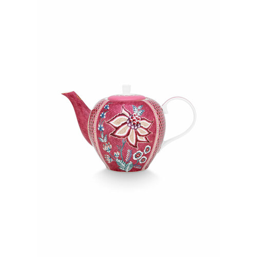 Чайник заварочный большой Pip Studio Flower Festival Dark Pink, WW.51.005.067, 1,6 л