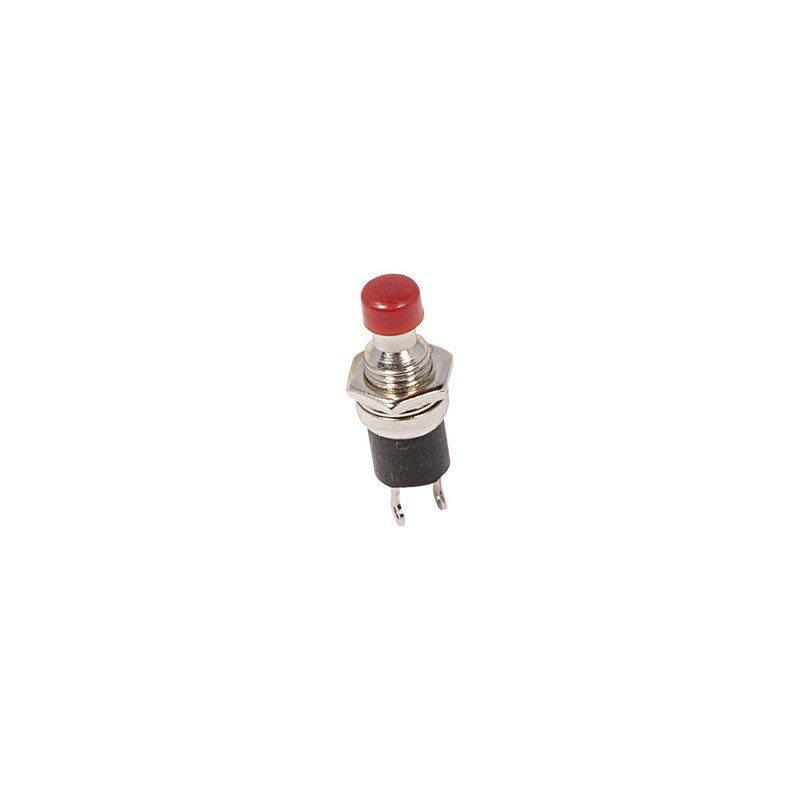 Выключатель-кнопка металл 220V 2А (2с) OFF-(ON) Ø7.2 красная Micro (RWD-301, PBS-10B) REXANT 36-3310 (10 шт)