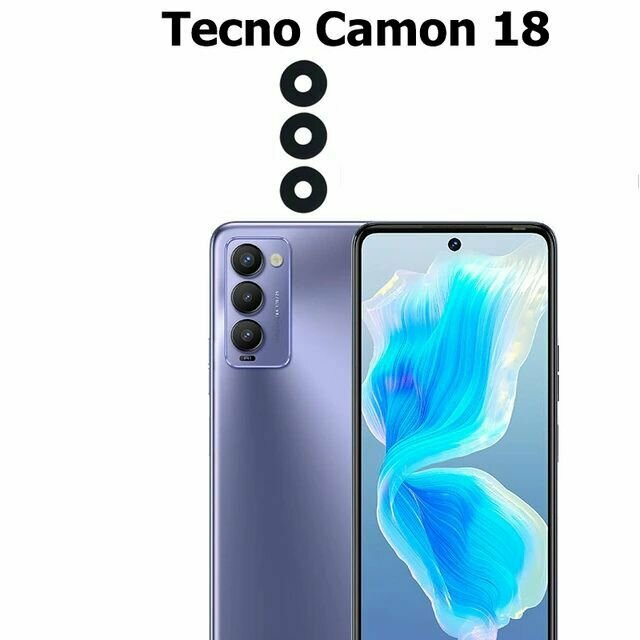 Стекло камеры для Tecno Camon 18 (CH6N) / Camon 18P (CH7N) черное