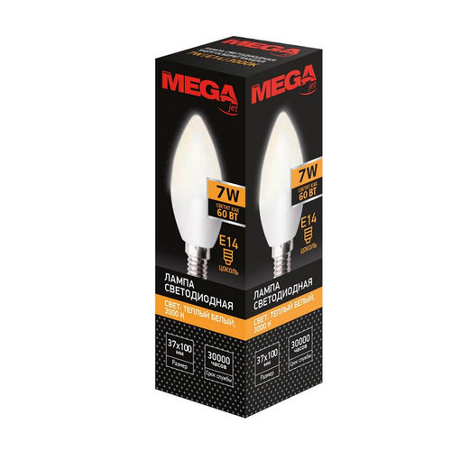 Светодиодная ProMega jet Лампа светодиодная Mega E14 7W 3000K свеча