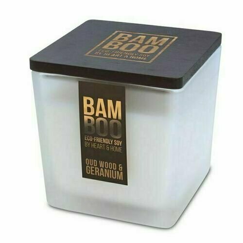 Свеча ароматическая Heart&Home Large Дерево уд и герань, 210 г