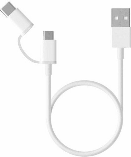 Кабель Xiaomi Mi 2-in-1 USB Cable Micro-USB to Type C 30см SJX02ZM (SJV4083TY), белый