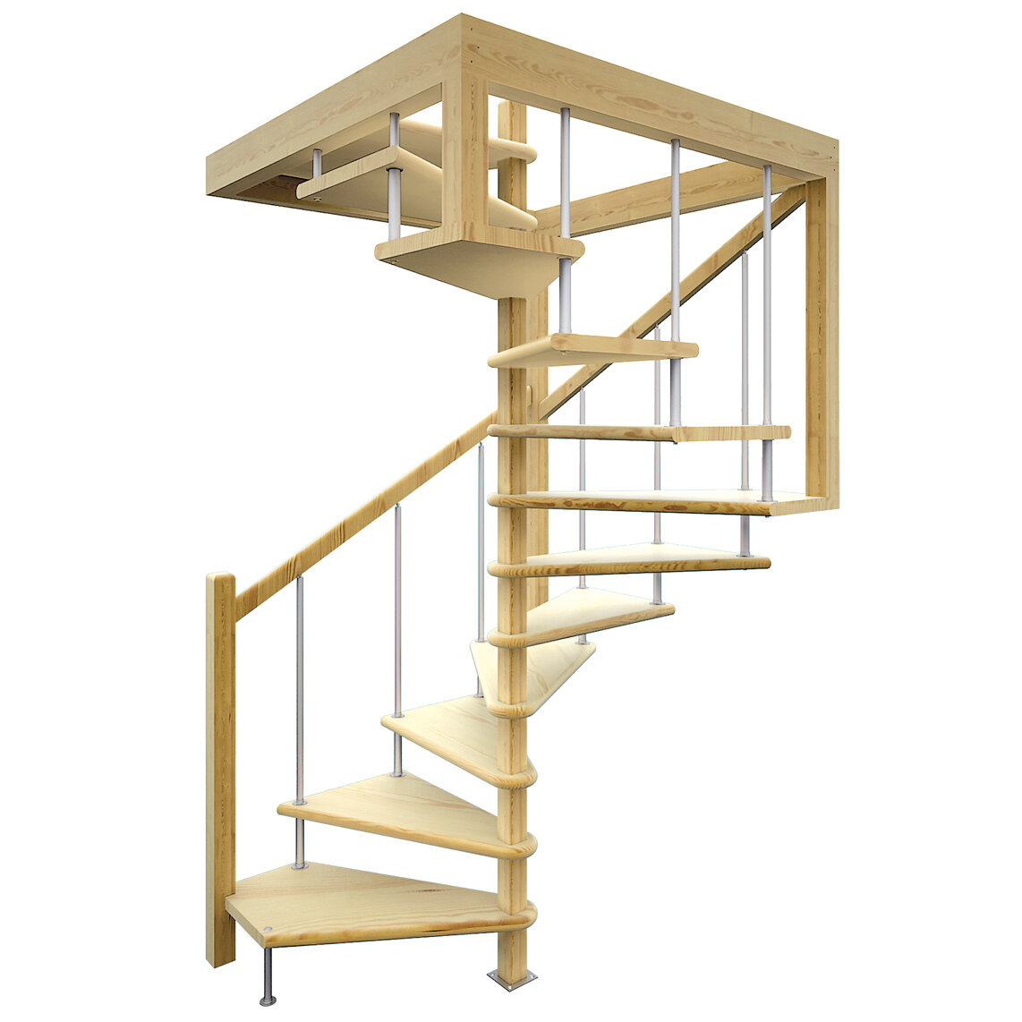 Деревянная межэтажная лестница ЛЕС-10