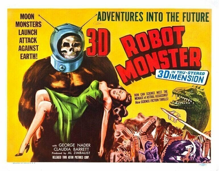Плакат постер на бумаге Робот-монстр (Robot Monster) Фил Такер. Размер 21 х 30 см