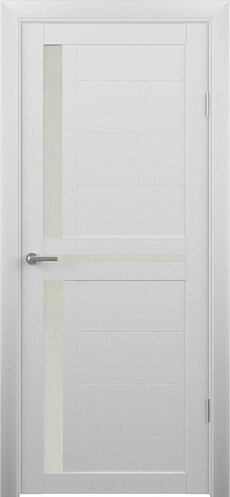Межкомнатная дверь (комплект) Albero Кельн Эко-Шпон / Кедр снежный / Стекло мателюкс 80х200