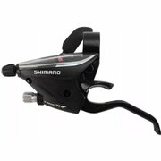 Шифтер Shimano Тормозная ручка Altus, EF500, левый, 3 скорости, индикатор, тормозная ручка под 4 пальца, трос 1800, черный, без упаковки