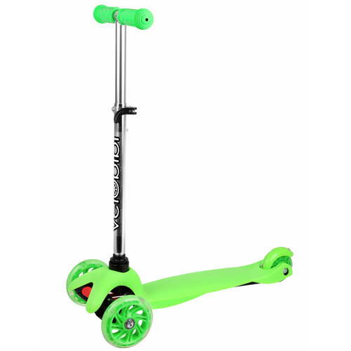 фото Самокат 3-х колесный (51*11) кол.11/7,6см пу со свет, макс.40кг, зеленый, пакет (арт. cr-s4-03gr) тм: рыжий кот