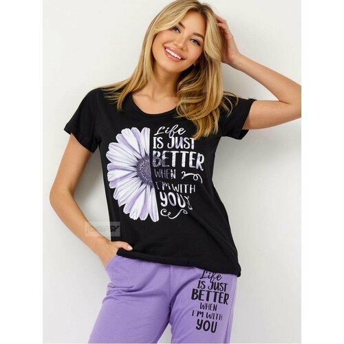 Пижама SEBO, размер 56, фиолетовый, черный