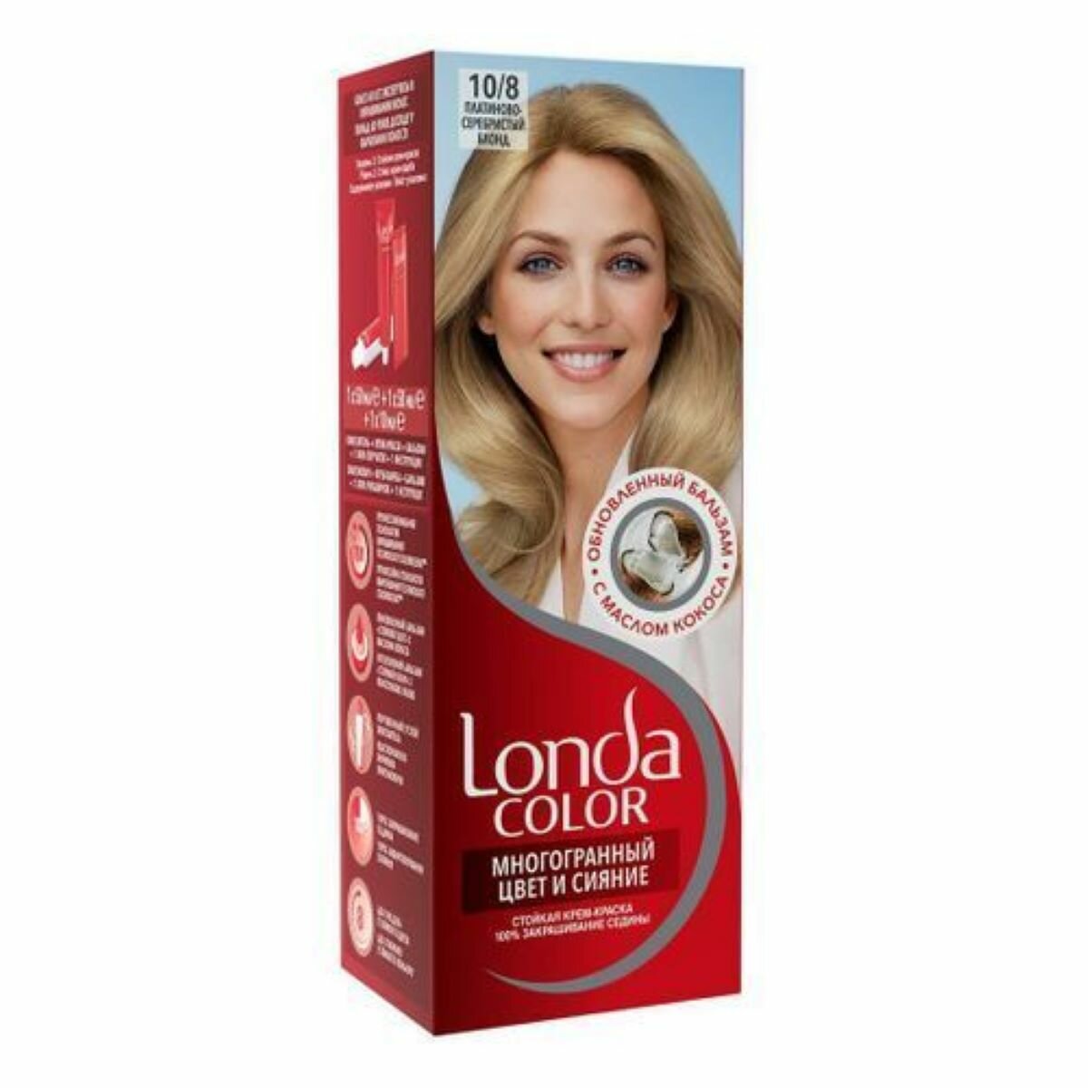 Londa Color Крем-краска стойкая 10/8 Платиново-серебристый