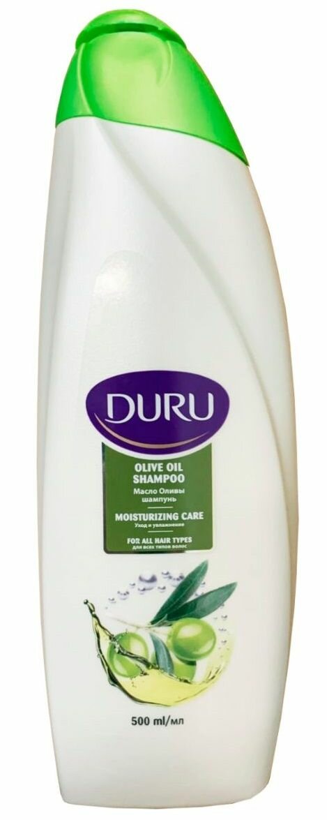 Шампунь для всех типов волос DURU уход и увлажнение с маслом оливы, 1 шт по 500мл.