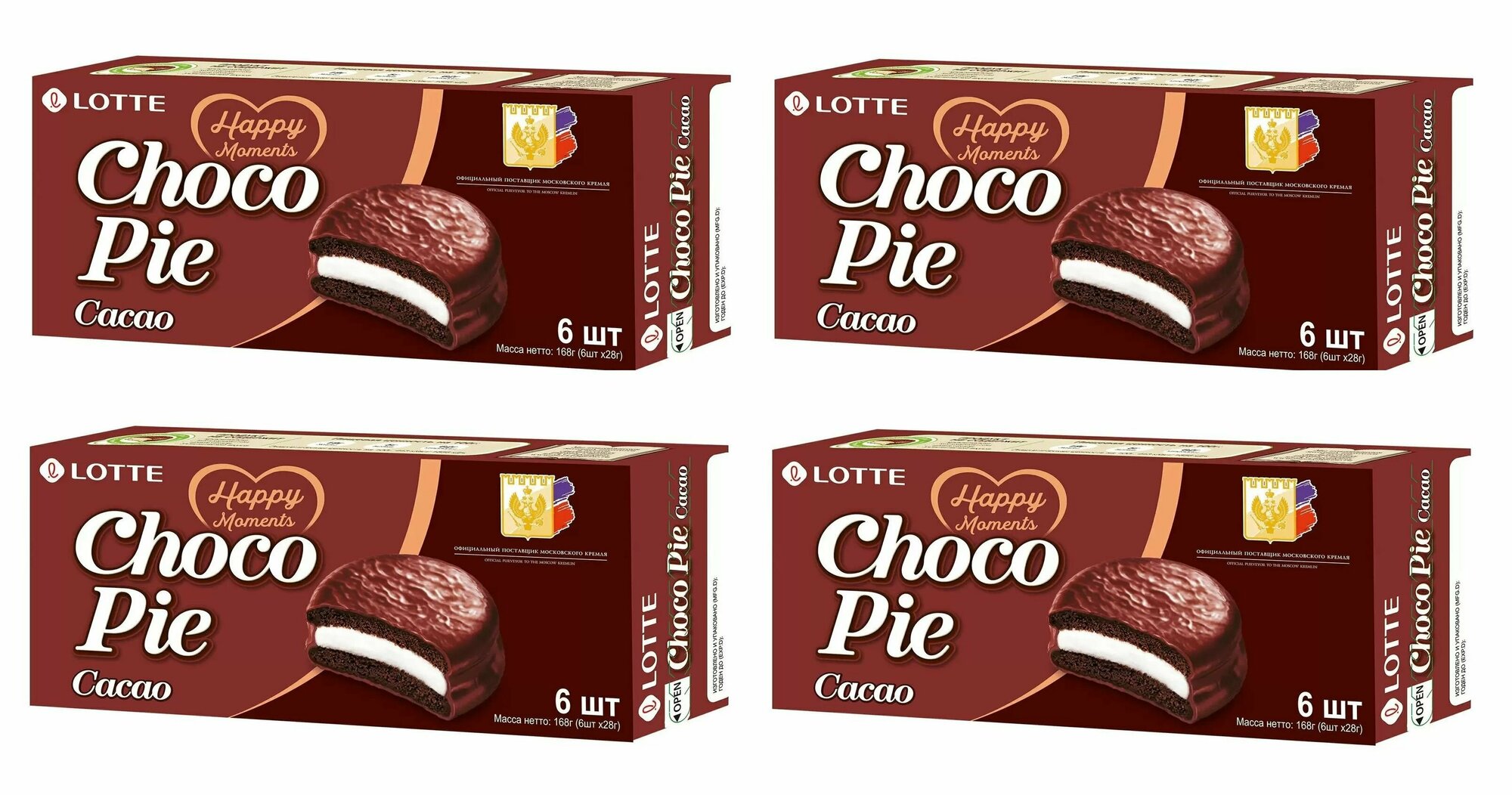 Печенье Lotte Choco Pie Cacao в глазури 6шт*28г - фото №1