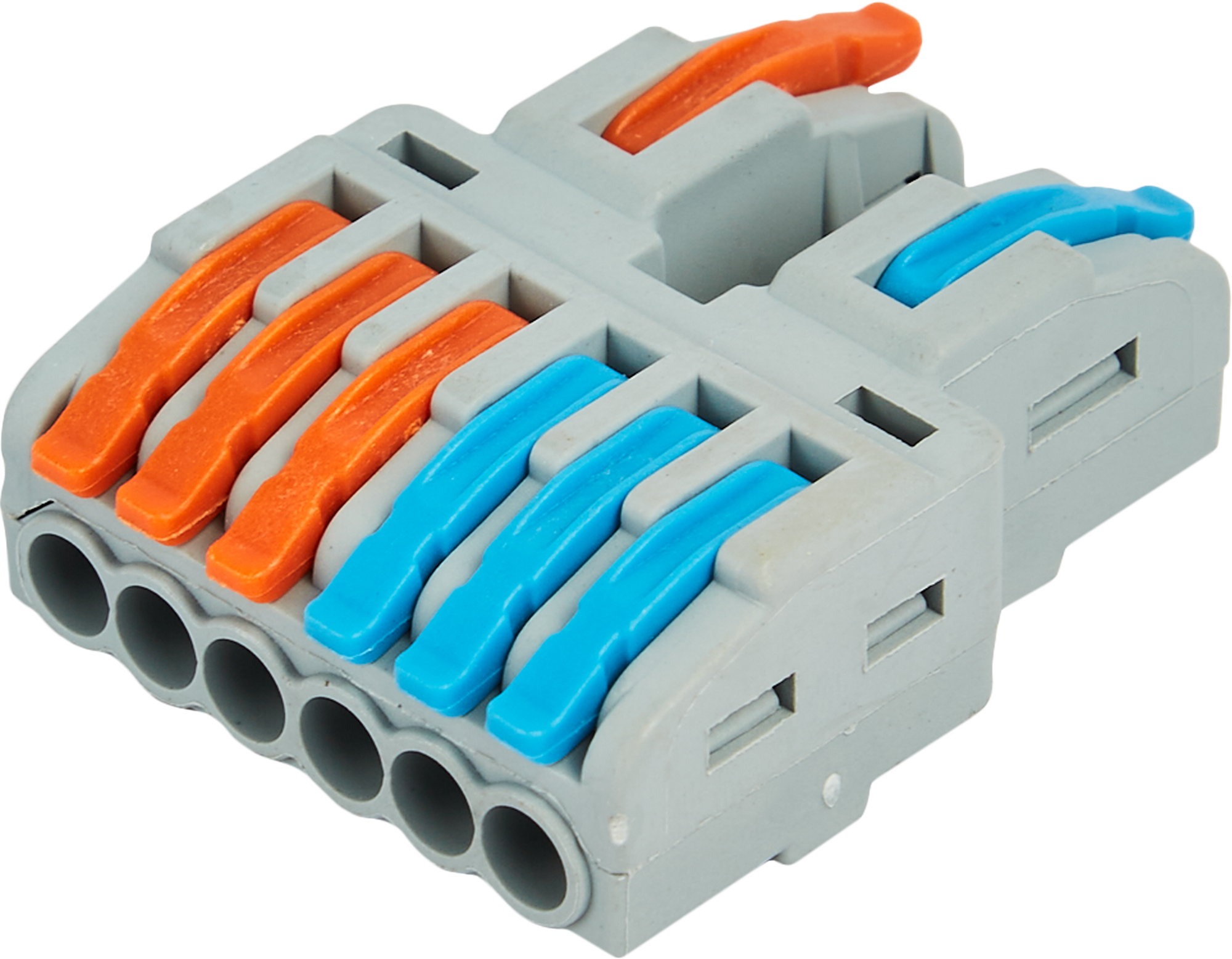 фото Клеммы разветвительные рычажковые Duwi СМК-526 PRO 2х6-проводные 4мм² серые 4шт 26661 1