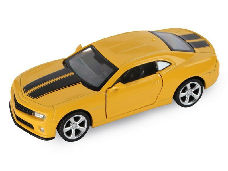 Машина "автопанорама" Chevrolet Camaro SS, желтый, 1/43, инерция, откр. двери, в/к 17,5*12,5*6,5 см