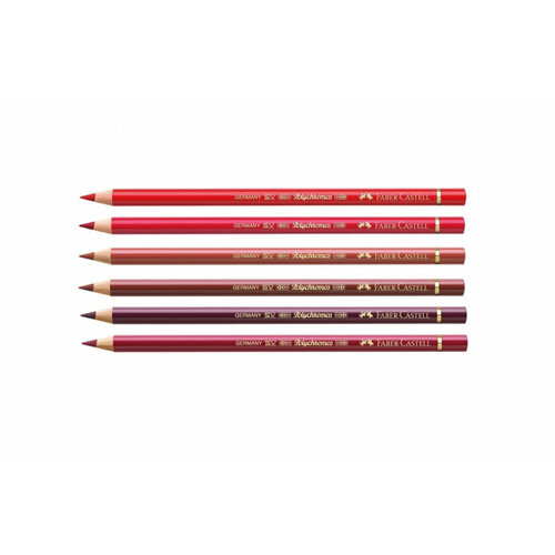 Faber-Castell Комплект цветных карандашей Polychromos 6 цв, красные и бордовые № 121, 126, 190, 192, 194, 225