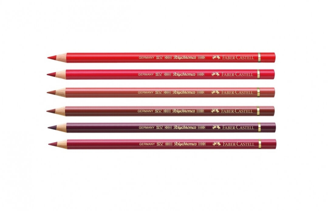 Faber-Castell Комплект цветных карандашей "Polychromos" 6 цв, красные и бордовые № 121, 126, 190, 192, 194, 225