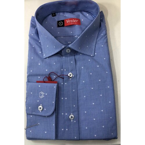фото Рубашка vester, размер 41/170, синий, голубой
