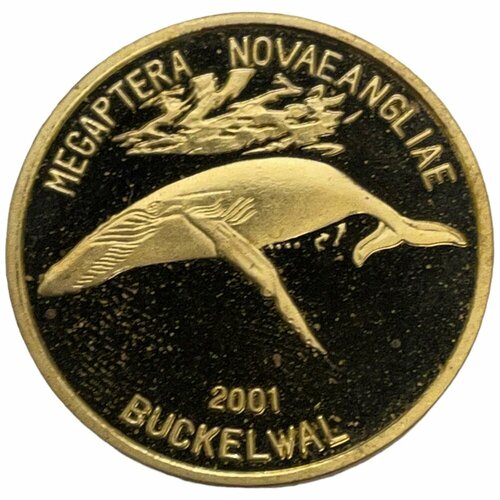 Северная Корея 20 вон 2001 г. (Киты - Горбатый кит) (Proof) северная корея 20 вон 2001 г красноногий ибис proof