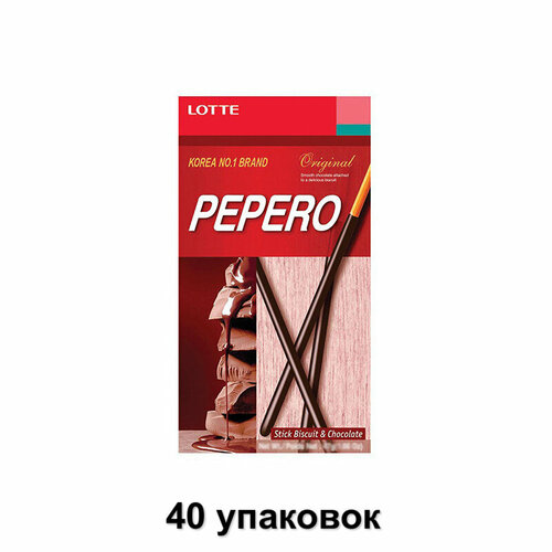 Lotte Печенье Pepero в шоколаде, 47 г, 40 уп