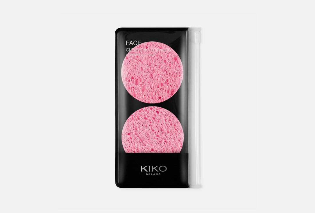 Натуральные целлюлозные спонжи для очищения кожи KIKO MILANO, CLEANSING SPONGES 2шт