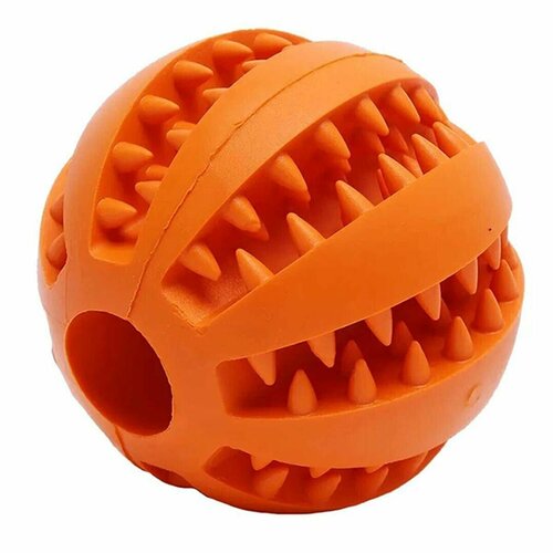 Игрушка для собак PerseiLine - Rich Breed, Мяч/Зубочистка/Кормушка, размер M, 6.5см, оранжевый, 1шт.