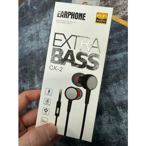 Проводные наушники капельки с микрофоном Cokike CK-2 с басами 95 Дцб 130см 16 Ом разъем 35мм для старых телефонов магнитолы радио MP3-пле 588₽