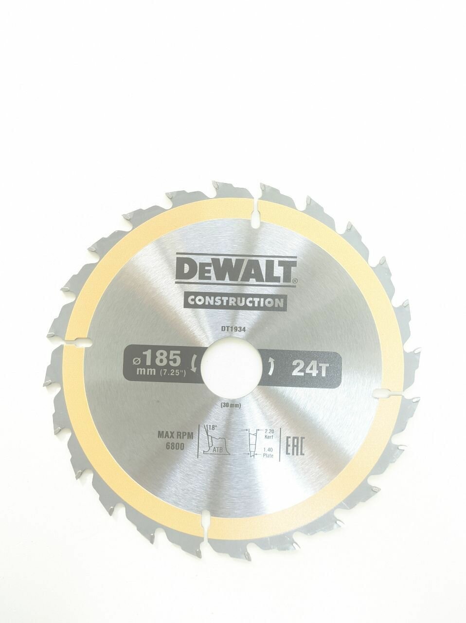 Пильный диск CONSTRUCT (185х30 мм; 24 ATB) DEWALT DT2104