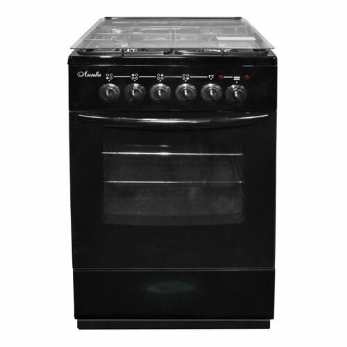 Газовая плита Лысьва ЭГ 401 МС-2у, электрическая духовка, стеклянная крышка, сталь, черный