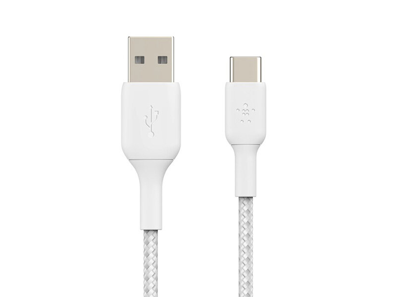 Аксессуар Belkin Premium Braided USB-C - USB-A 2m White CAB002bt2MWH