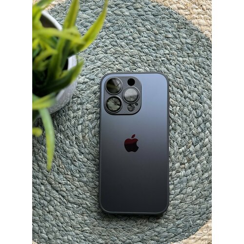 Чехол матовый AG Glass case Graphite Black для IPhone 15 Pro с функцией MagSafe