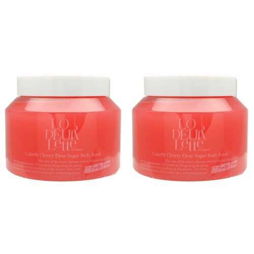 LODEURLETTE Сахарный скраб для тела с ароматом цветка вишни In England Colorfit Cherry Fleur Sugar Scrub, 500 гр, 2 шт