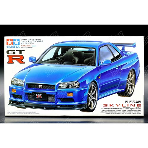 машинка welly 1 38 nissan skyline gt r r34 цвета в ассортименте 43798w Сборная модель Nissan Skyline GT-R V-spec R34 Tamiya 24210 1/24