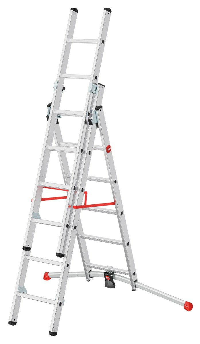 фото Трехсекционная лестница Hailo S100 ProfiLOT ступени 2х6+1х5 9306-507