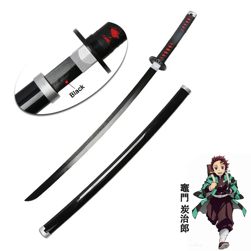 Катана Кайгаку из аниме "Demon Slayer", бамбук, 80 см, Tanjirou 80-B
