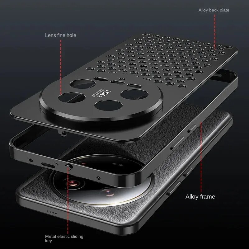 Для Xiaomi 14 Ultra чехол из алюминиевого сплава с охлаждением и защитой от царапин, металлический чехол для Xiaomi Mi 14 Ultra, Blue, For Xiaomi 14 Ultra — фото 1