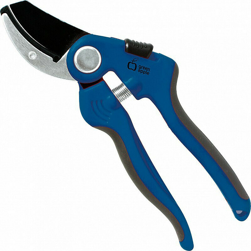 Секатор Green Apple GTBS60-006, с храповиком, лезвие сталь, ручки пластик, длина 25 см