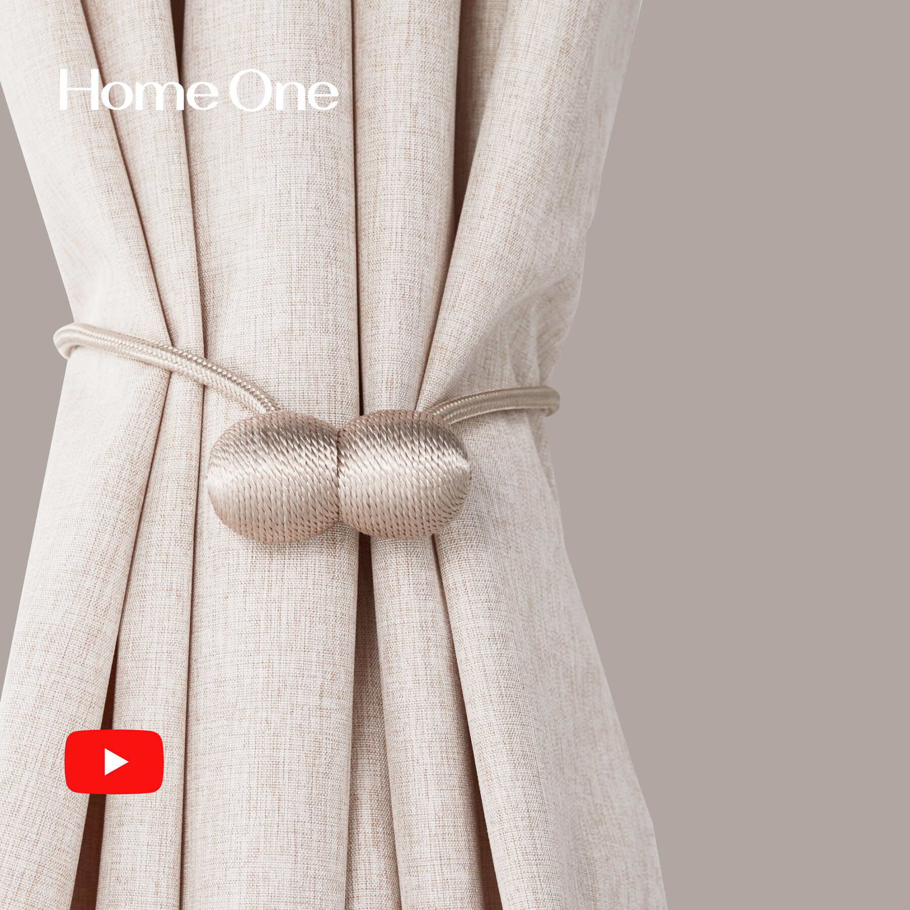 Штора для ванной Home One Linen, 180х200, полиэстер, бежевый
