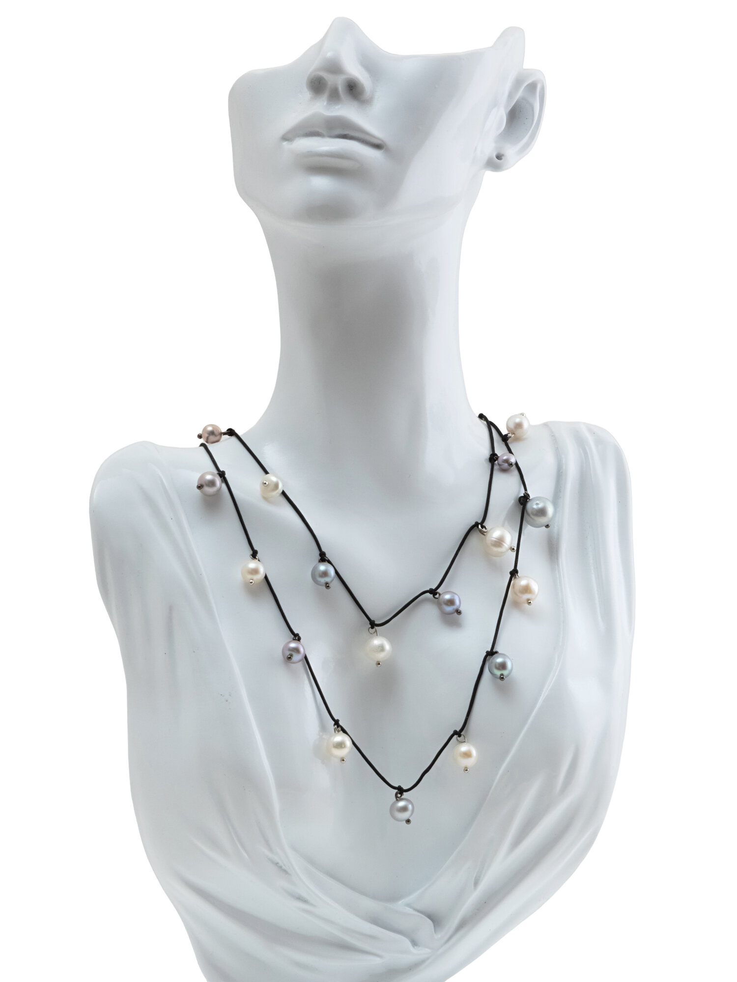 Бусы ЖемАрт, жемчуг пресноводный культивированный, жемчуг пресноводный, жемчуг культивированный, серый, черный, белый — фото 1