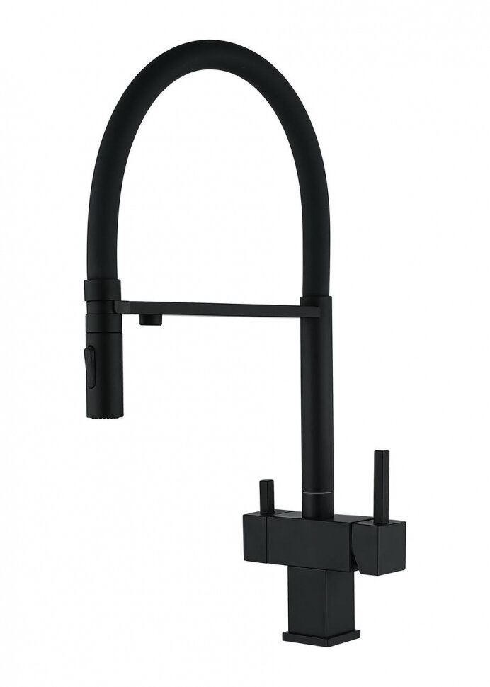 Смеситель для кухни под фильтр на магните GROCENBERG GB4098BL черный матовый
