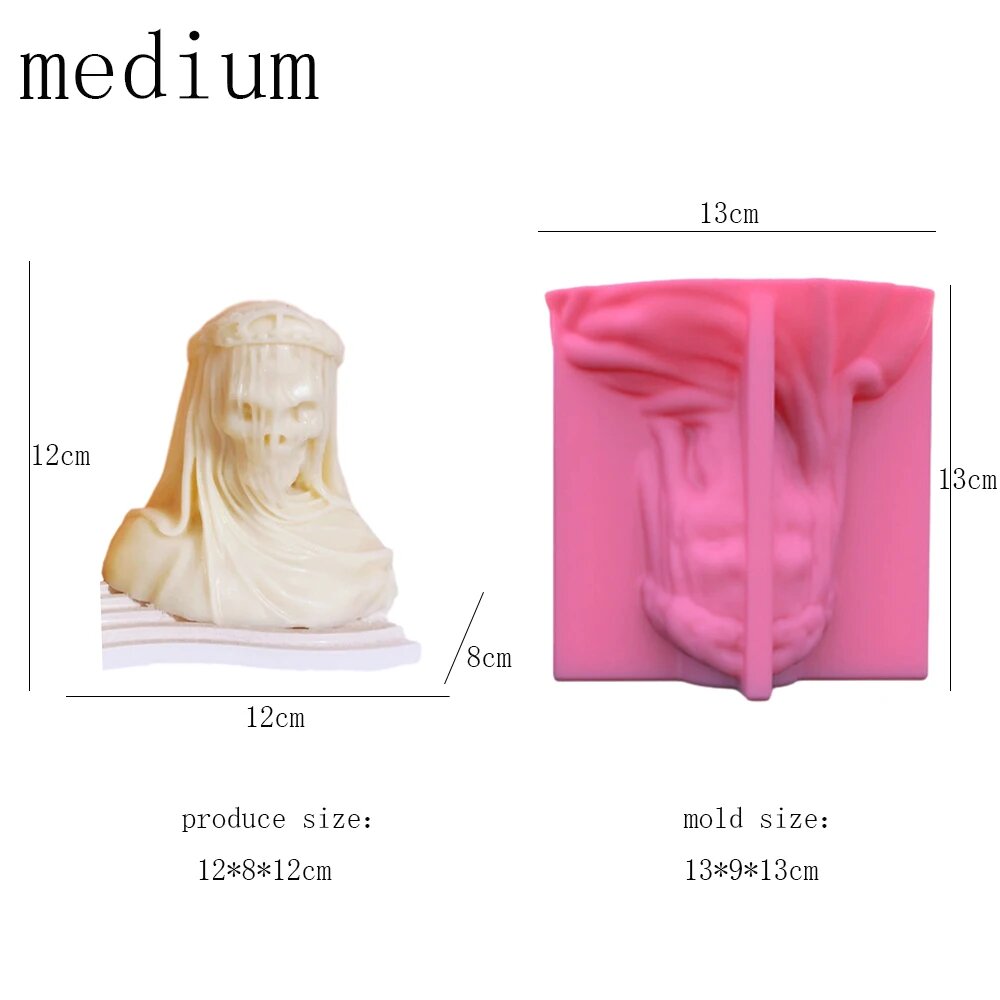 Силиконовая форма для свечей череп 02 medium