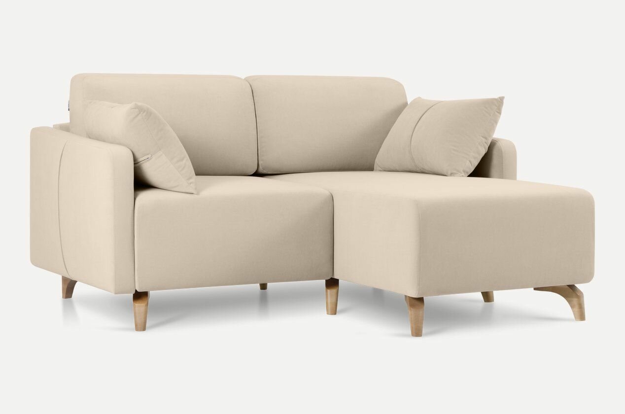 Диван угловой Льери Мини Velvet Light раскладывающийся 163х160х85 с бельевым ящиком