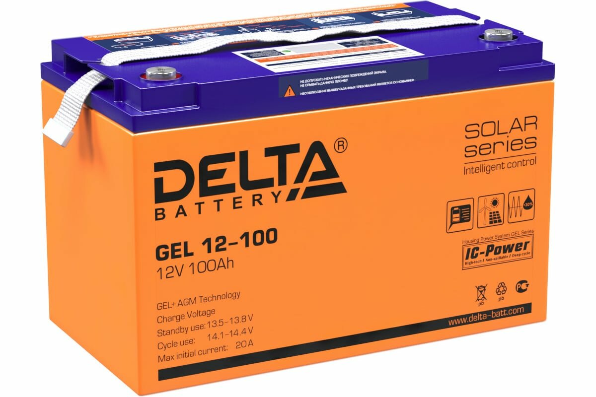 Аккумуляторная батарея Delta GEL 12-100 12V 100Ah аккумулятор для ИБП, UPS