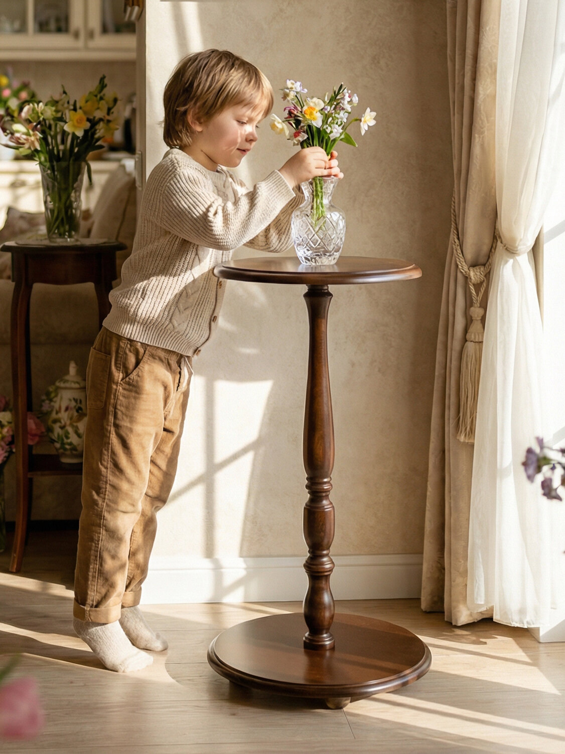 Подставка интерьерная IFERS для цветов Селена, напольная, цвет средне-коричневый