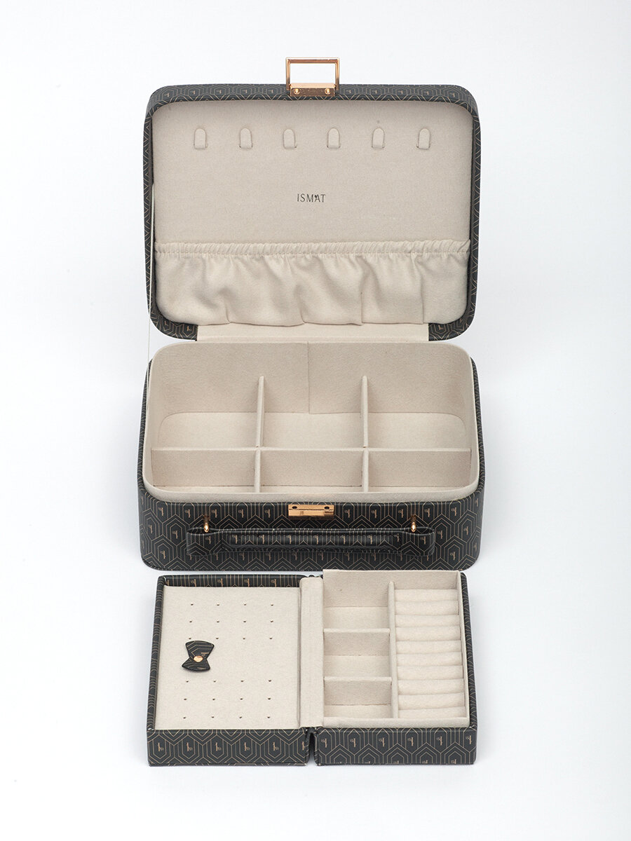 Шкатулка для украшений "кейс", съемный органайзер, бренд ISMAT