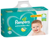 Pampers подгузники Active Baby-Dry 4 (9-14 кг) 106 шт.