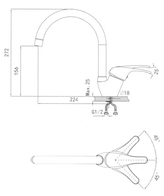 Смеситель Granula 1024 базальт - фотография № 5