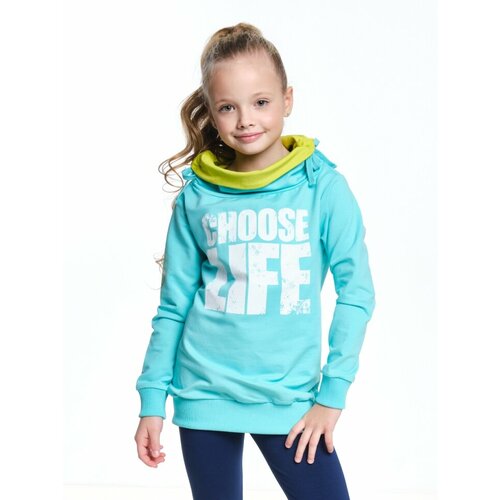 фото Толстовка mini maxi, размер 122, бирюзовый