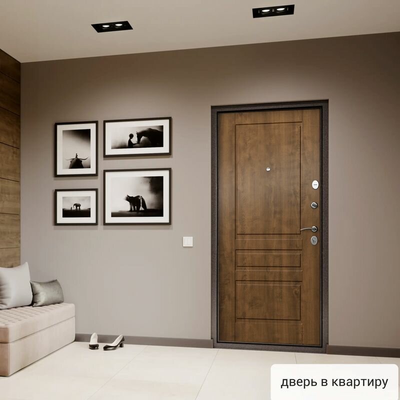 Дверь входная Torex для квартиры металлическая Flat-S 950х2050 правый, тепло-шумоизоляция антикоррозийная защита, замки 4-го и 2-го класса, коричневый - фотография № 4